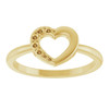 Family Heart Ring Mounting in 10 Karat Yellow Gold for Round Stone