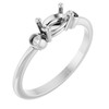 Oval 4 Prong Accented Ring Mounting in 10 Karat White Gold for Oval Stone