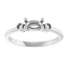 Oval 4 Prong Accented Ring Mounting in 10 Karat White Gold for Oval Stone