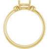 Oval 4 Prong Accented Ring Mounting in 18 Karat Yellow Gold for Oval Stone