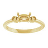 Oval 4 Prong Accented Ring Mounting in 18 Karat Yellow Gold for Oval Stone