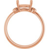 Oval 4 Prong Accented Ring Mounting in 18 Karat Rose Gold for Oval Stone