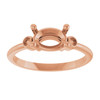 Oval 4 Prong Accented Ring Mounting in 18 Karat Rose Gold for Oval Stone