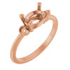 Oval 4 Prong Accented Ring Mounting in 10 Karat Rose Gold for Oval Stone