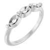 Family Stackable Ring Mounting in 10 Karat White Gold for Oval Stone