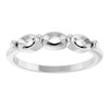 Family Stackable Ring Mounting in 10 Karat White Gold for Oval Stone