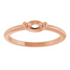 Family Stackable Ring Mounting in 18 Karat Rose Gold for Oval Stone