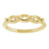 Family Stackable Ring Mounting in 18 Karat Yellow Gold for Oval Stone
