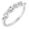 Family Stackable Ring Mounting in 18 Karat White Gold for Oval Stone