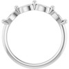 Family Stackable Ring Mounting in 18 Karat White Gold for Oval Stone