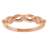 Family Stackable Ring Mounting in 10 Karat Rose Gold for Oval Stone