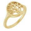 Family Tree Ring Mounting in 10 Karat Yellow Gold for Round Stone