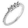 Accented Family Ring Mounting in 10 Karat White Gold for Round Stone