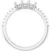 Accented Family Ring Mounting in 10 Karat White Gold for Round Stone