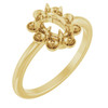 Halo Style Pearl Ring Mounting in 18 Karat Yellow Gold for Oval Stone