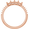 Accented Family Ring Mounting in 18 Karat Rose Gold for Round Stone