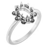 Halo Style Pearl Ring Mounting in 18 Karat White Gold for Oval Stone