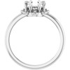 Halo Style Pearl Ring Mounting in 18 Karat White Gold for Oval Stone