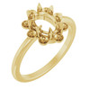 Halo Style Pearl Ring Mounting in 10 Karat Yellow Gold for Oval Stone