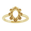 Halo Style Pearl Ring Mounting in 10 Karat Yellow Gold for Oval Stone