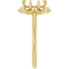 Halo Style Pearl Ring Mounting in 10 Karat Yellow Gold for Oval Stone
