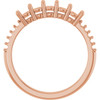 Accented Family Ring Mounting in 10 Karat Rose Gold for Round Stone