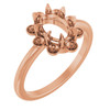 Halo Style Pearl Ring Mounting in 10 Karat Rose Gold for Oval Stone