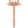 Halo Style Pearl Ring Mounting in 10 Karat Rose Gold for Oval Stone