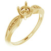 Vintage Inspired Engagement Ring or Band Mounting in 10 Karat Yellow Gold for Round Stone