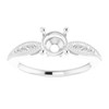 Vintage Inspired Engagement Ring or Band Mounting in 10 Karat White Gold for Round Stone
