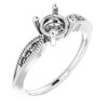 Vintage Inspired Engagement Ring or Band Mounting in 18 Karat White Gold for Round Stone