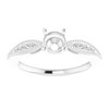 Vintage Inspired Engagement Ring or Band Mounting in Sterling Silver for Round Stone