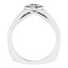 Bezel Set Halo Style Engagement Ring Mounting in Sterling Silver for Round Stone