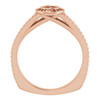 Bezel Set Halo Style Engagement Ring Mounting in 10 Karat Rose Gold for Round Stone