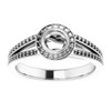 Bezel Set Halo Style Engagement Ring Mounting in 10 Karat White Gold for Round Stone