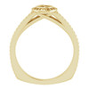 Bezel Set Halo Style Engagement Ring Mounting in 10 Karat Yellow Gold for Round Stone