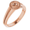 Bezel Set Halo Style Engagement Ring Mounting in 14 Karat Rose Gold for Round Stone