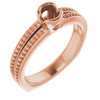 Bezel Set Accented Ring Mounting in 10 Karat Rose Gold for Round Stone
