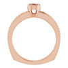 Bezel Set Accented Ring Mounting in 10 Karat Rose Gold for Round Stone