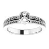 Bezel Set Accented Ring Mounting in Sterling Silver for Round Stone