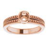 Bezel Set Accented Ring Mounting in 14 Karat Rose Gold for Round Stone