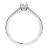 Pavé Accented Engagement Ring Mounting in 14 Karat White Gold for Round Stone