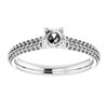 Pavé Accented Engagement Ring Mounting in 14 Karat White Gold for Round Stone