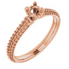 Pavé Accented Engagement Ring Mounting in 14 Karat Rose Gold for Round Stone