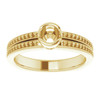 Bezel Set Accented Ring Mounting in 18 Karat Yellow Gold for Round Stone
