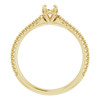 Pavé Accented Engagement Ring Mounting in 14 Karat Yellow Gold for Round Stone