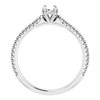 Pavé Accented Engagement Ring Mounting in 10 Karat White Gold for Round Stone