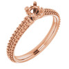 Pavé Accented Engagement Ring Mounting in 18 Karat Rose Gold for Round Stone