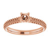 Pavé Accented Engagement Ring Mounting in 18 Karat Rose Gold for Round Stone