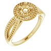 Double Halo Style Ring Mounting in 10 Karat Yellow Gold for Round Stone